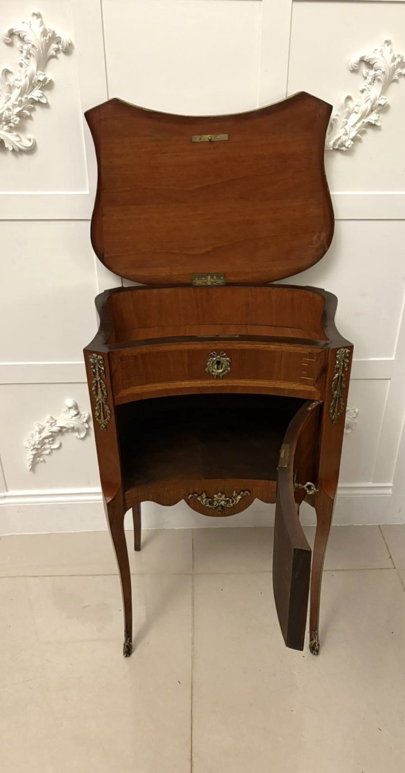 Antique Quality French Louis XV Style Marquetry Side Cabinet